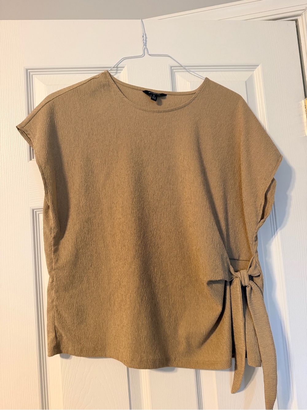 Banana Republic Short-Sleeve Side-Tie Top in Camel